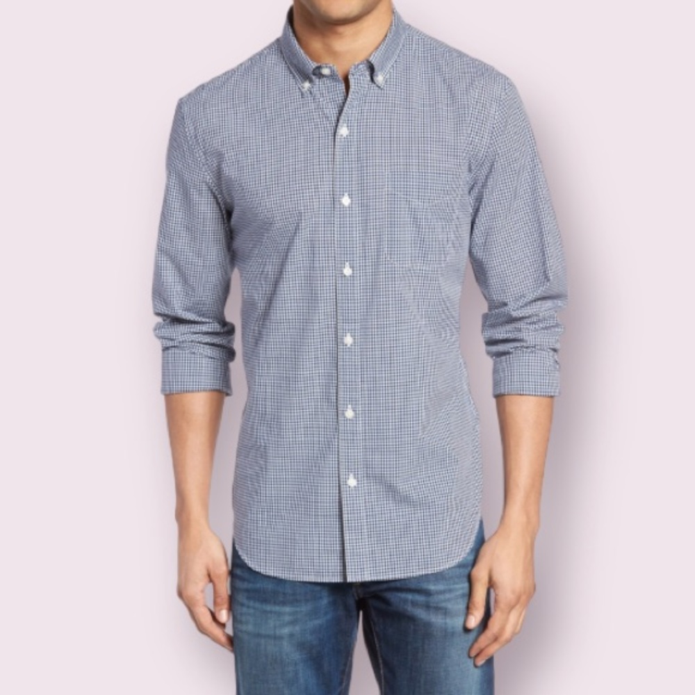 Vintage Barrington Blue Gingham Button Down Shirt